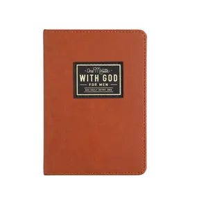 One Minute with God 365 Devotions for Men | Brown Faux Leather Flexcover, Spiritual Quick Read, Thoughtful Christian Gift Prayer Requests Personal Notes