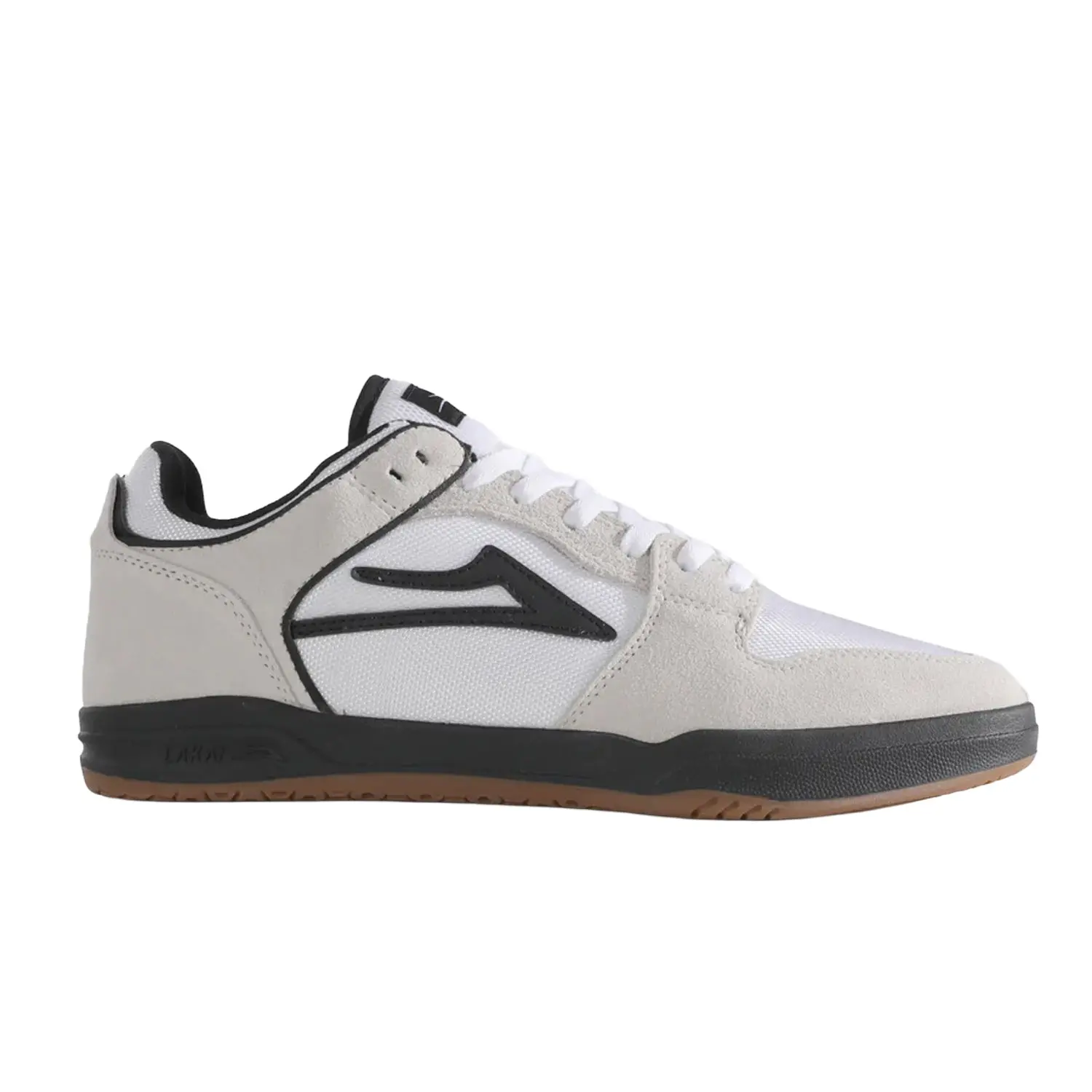 Lakai Skateboard Shoes Telford Low White Suede Cordura Black