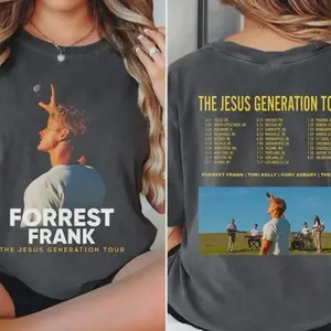 The Jesus Generation Tour Shirt Forrest Frank | Vintage Style Music Tee | Christian Pop Concert Apparel | Double Sided Tour Dates T-shirt