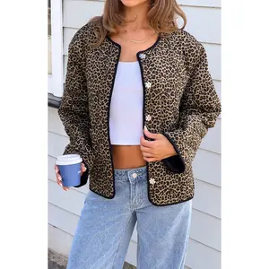 Robbie Leopard Print Quilted Jacket