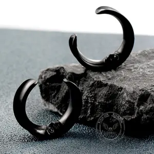 GTHIC Moon Saddle Human Face Ear Gauge for Men and Women Statement Jewelry