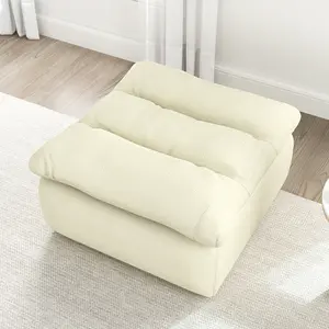 Lazy Floor Sofa,Modern armless and backless sofa chair,Comfy Accent Bean Bag Couch,suitable for living room bedroom office-Beige