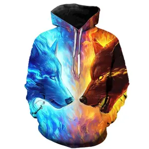 3D Wolf Hoodies Men Hooded Animal Wolf Printed Hoodie Sweatshirts Tracksuits Man/Women Jackets Funny Hoody DropShipping