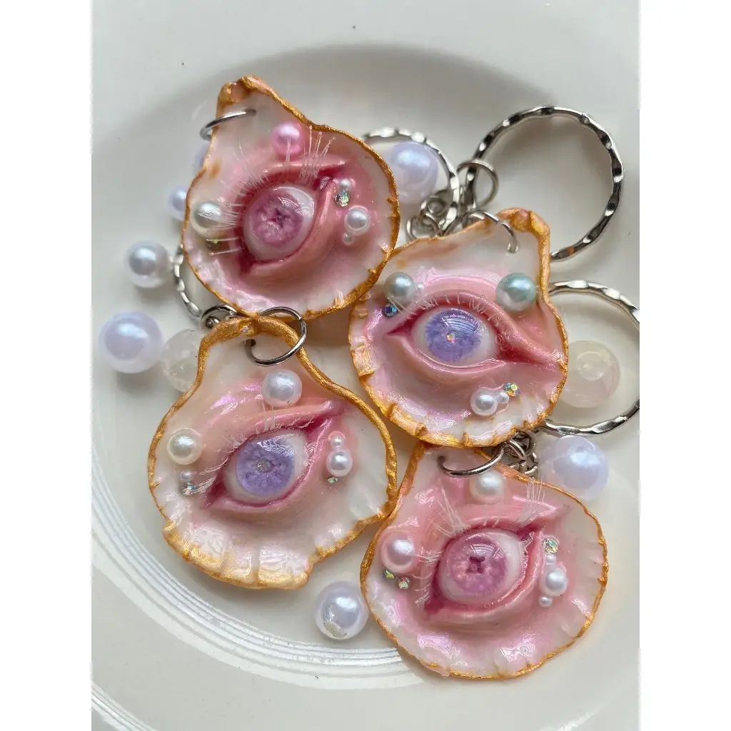 [NEW] Purple Orchid – Handmade Shell & Polymer Clay Charm