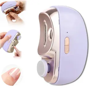 Electric Nail Clipper, Automatic Electric Nail Clipper with Polisher, Rechargeable Trimmer with LED Lighting, File, Scraps Storage, Safety Two-Speed Mode for All Ages, Mess-Free Trim, Easy Clip, Ideal Gift