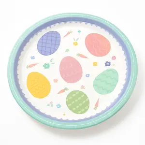 Pretty Pastel Easter Dessert Plates - 7" Round, 8-Pack