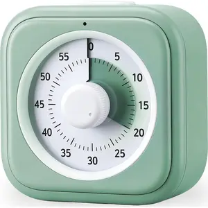 Visual Timer for Kids, Silent Countdown Clock, Time Management Tool for Homeschool Study Supplies, Classroom, Home, Kitchen, Desk - Non-Ticking, Battery Operated, Easy to Use (Green)