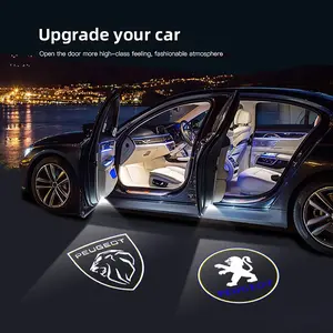 Led HD Car Door Logo Welcome Light Projector Lamps Car Door Lights For Peugeot 407 408 RCZ 307 508 406 607 806 807 5008 307 306 207 206 308 208 3008