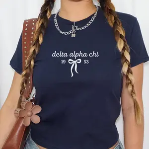 Custom Coquette Sorority Shirt Y2k Baby Tee Personalized Sorority Merch, Personalized Sorority Merch Top, Custom Sorority Crop Tank Top, Custom Girl's Trip