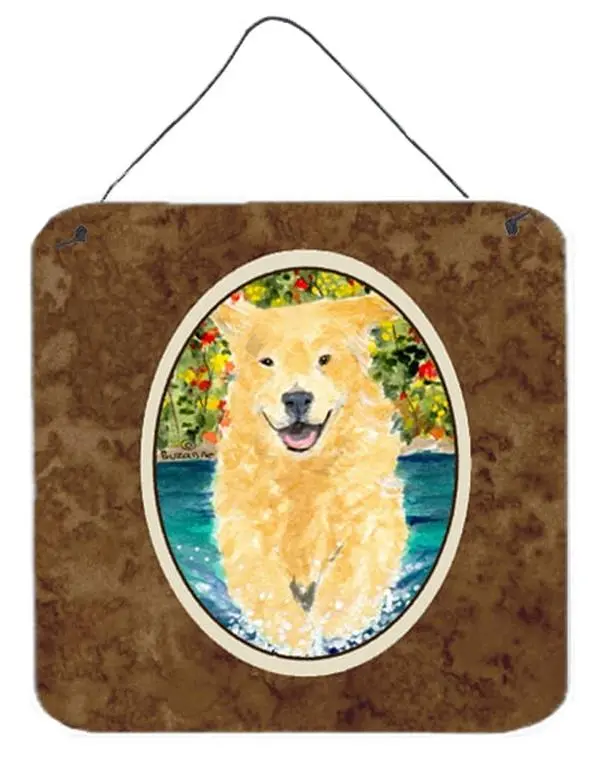 Carolines Treasures SS8978DS66 Golden Retriever Animal Art Print, 6 x 0.02 x 6 in Aluminium Metal Wall or Front Door Hanging Decor, Home Supplies