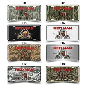 Red Man Chewing Vintage Made In The USA license plate car decoration Car Accessory, License Plate, Vehicle Decor