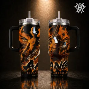 Aang The Last Airbender Insulated Tumbler 20oz 40oz Stainless Steel Cup Anime Fan Gift with Straw