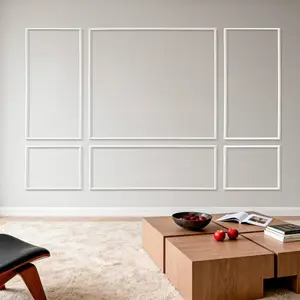 Wall Molding 3 Pack Wainscoting Panels Kit - Lightweight Paintable Polystyrene Interior Wall Trim For Living Room, Bedroom, And Home Decor - Easy To Install Accent Paneling In White (31x63 In + 31x24 In)