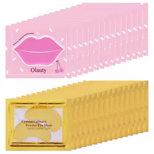 30 Pairs Lip Masks & Eye Mask, 24K Gold Crystal Gel Collagen Eye Patches for Puffy Eyes, Moisturizing Lip Mask Crystal Lip Pads, Under Eye Patches for Dark Circles, Anti Wrinkle Patches for Lip