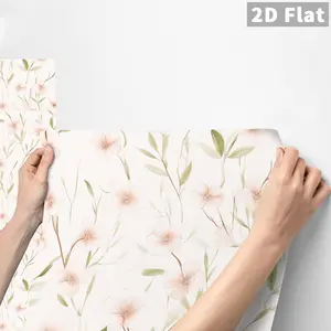 1PC QT Light Pink Floral Wall Sticker - Frosted PVC Self-Adhesive Splash Guard, Removable Waterproof Oil-Proof Stain-Resistant, DIY Peel & Stick for Bedroom School Office Kitchen Backsplash Bathroom Furniture Stairs Tiles