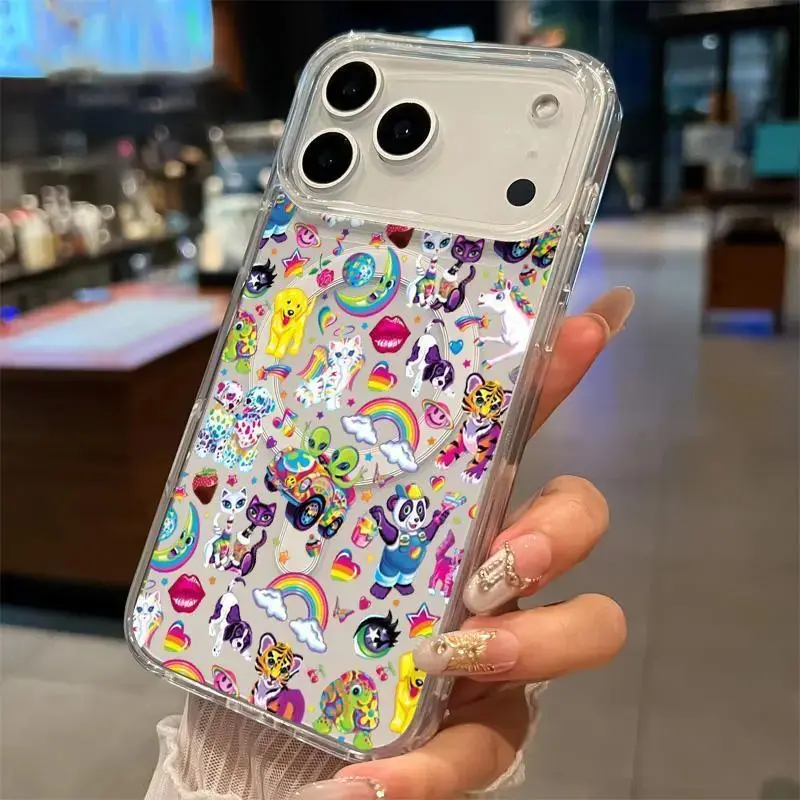 Full screen rainbow car colorful pattern iPhone 17 16 15 14 13 12 11PROMAX PLUS E PRO AIR MINI X XSMAX Samsung S25 24 23 22 21 NOTE20 ULTRA PLUS FE model anti-fall all-inclusive magnetic wireless charging mobile ph