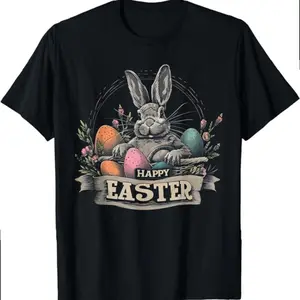 Happy Easter - Funny Rabbit Bunny Eggs Basket Girl Women Boy T-shirt