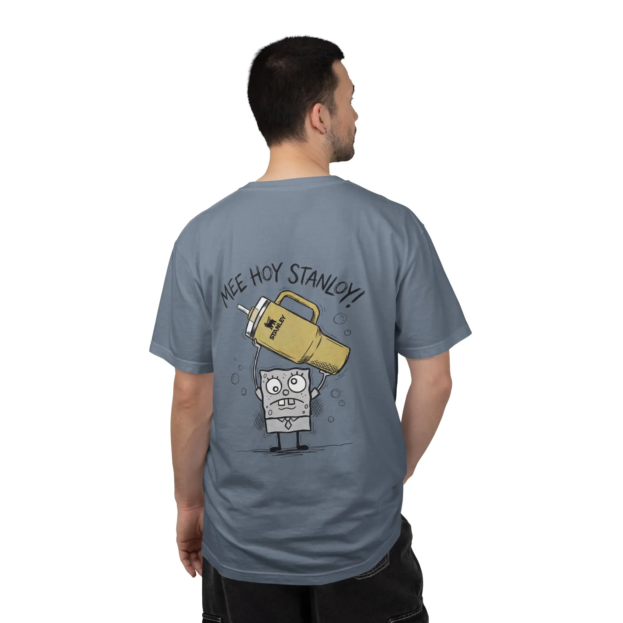 Mee Hoy Stanloy Doodlebob with Water Bottle T-Shirt (SpongeBob Variant) | Cartoon Graphic Tee