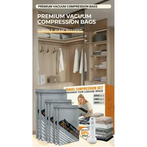 Nexapick Premium Vacuum Compression Bags Set with 4500PA Electric Pump - 12/20 Packs, Airtight Seal, 70% More Space, Travel-Friendly, Airline-Approved, Multi-Size Reusable Storage for Clothes, Bedding & Blankets, Home & Travel Organiser - Cover