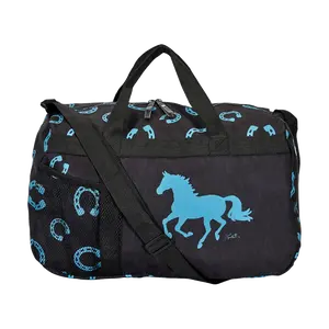 AWST Intil "Lila" Galloping Horse Turquoise Tavel Duffle Bag 63-GG633-TQ