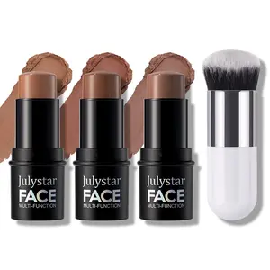 Sculpting Face Contour Stick, Multi-Purpose Contour Highlight Stick, Long Lasting Waterproof, Easy to Blend, Smooth Texture, Contour Kit with Brush