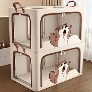Large Capacity Foldable Storage Box for Clothes Home Organizer Fabric Wardrobe Storage Container for Bedding Blankets Closet Organization