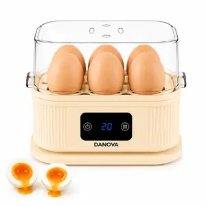 DANOVA Rapid Egg Cooker & Egg Boiler for 6 Eggs | Electric Egg Steamer with Digital Display, BPA-Free, Hard Boiled, Soft Boiled, Poached & Omelet Maker for Healthy Breakfasts
