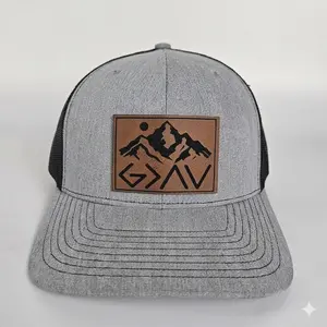 God Is Greater Than The Ups And Downs Hat – Leather Patch Snapback Hat, Trucker Cap, Faith Based Christian Hat, Inspirational Message Hat, Viral Gift For Him, Religious Style Cap