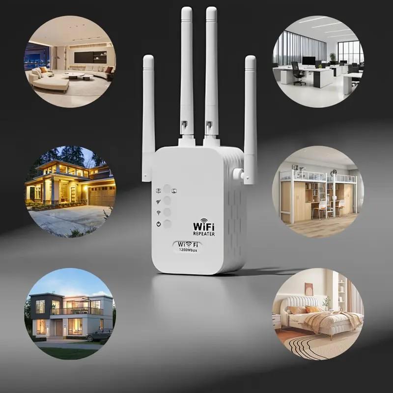 WiFi Extender 2025, 1200Mbps/300Mbps Dual Band (5GHz/2.4GHz) Signal Booster. Repeater with Ethernet Port for Home, Gifts-YY