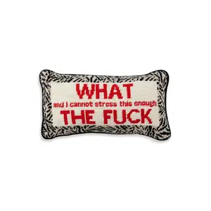 WTF Needlepoint Pillow