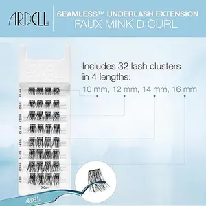 Ardell Seamless Underlash Extensions - FauxMink D Curl, Up To 5 Applications, 32 ct, 1-pack Eyelashes Makeup