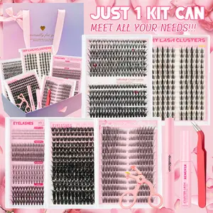 SOSIAYCICI LASH "The Dreamer" DIY Lash Kit Box | 1268pcs Clusters with Bond, Seal & Applicator | 5 Styles Mixed Volume | Wispy Fluffy Natural Cat Eyes Spiky Lashes | Salon Quality Extensions for Your Happiness Life