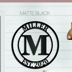 Personalized Family Name Metal Monogram Sign, Last Name Sign, Metal Initial, Custom Anniversary Gift, Home Decor