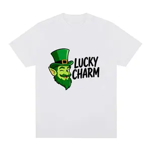 Lucky Charm Winking Leprechauns Tee, Cheeky Graphic Cotton Shirt, St Patricks Day Gifts, Trendy Casual Outfits For School & Hangouts