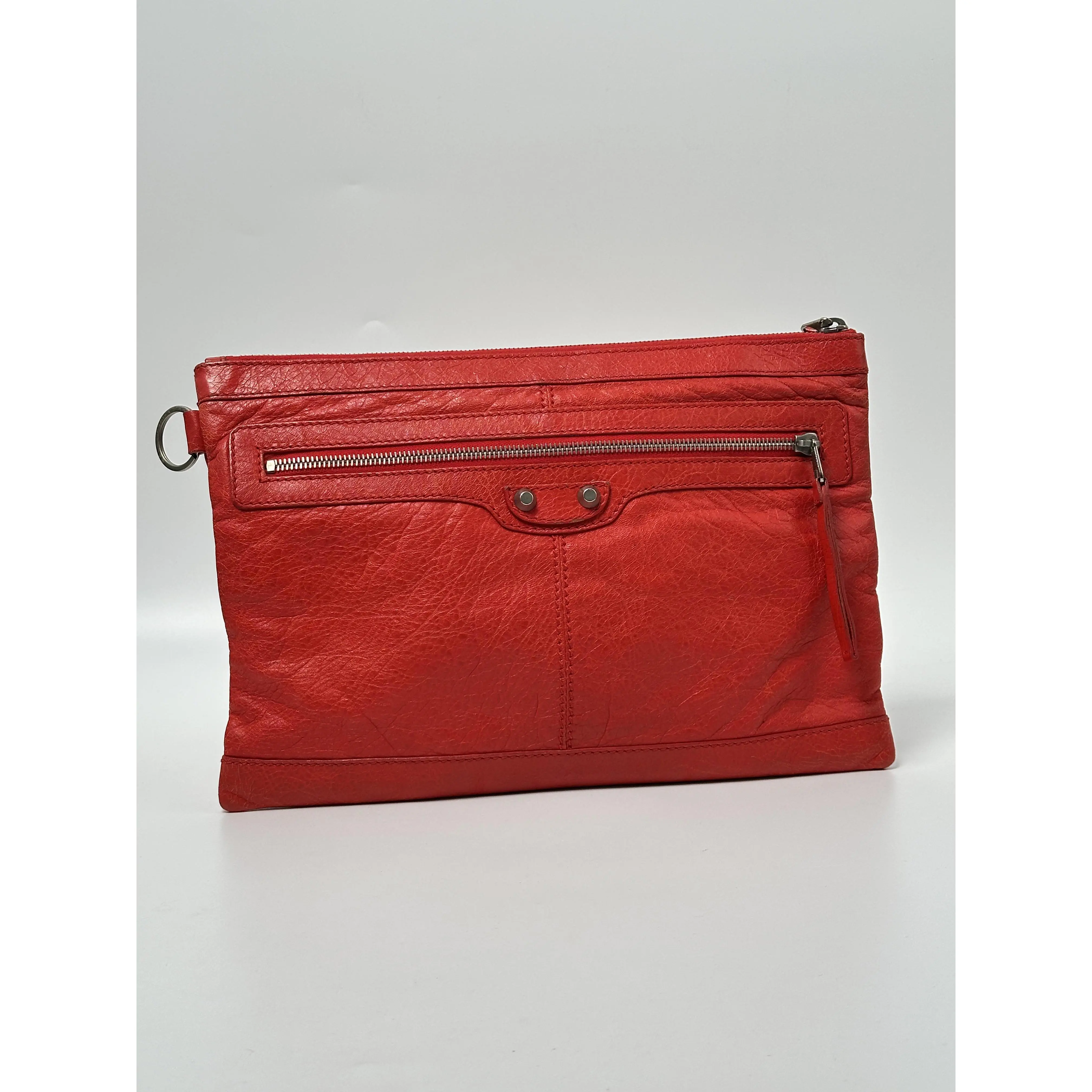 Pre-owned Balenciaga LEATHER Clutches & Wristlets Red Classic Clutch Bag JD920BB