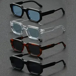 4PCS Retro Rectangle Sunglasses - UV400 Vintage Fashion Unisex Eyewear