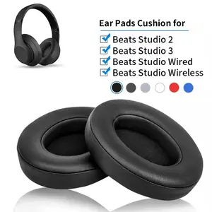Ear Pads Cushion for Beats Studio 2 & 3 Wired/Wireless B0501 B0500 with Strong Adhesive Tape & Soft Memory Foam Cooling Gel Black - Headphone