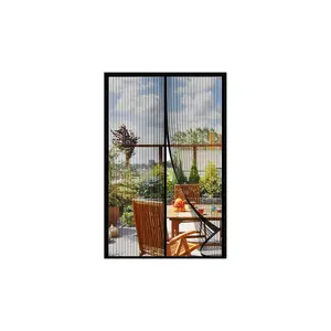 Total Vision Black Mesh, Quick Install Mesh Magnetic Screen 40” x 85.5” - Helps Keep Bugs & Insects Out - Perfect for Single Doors Leading to your Porch or Patio - Folds for Easy Storage