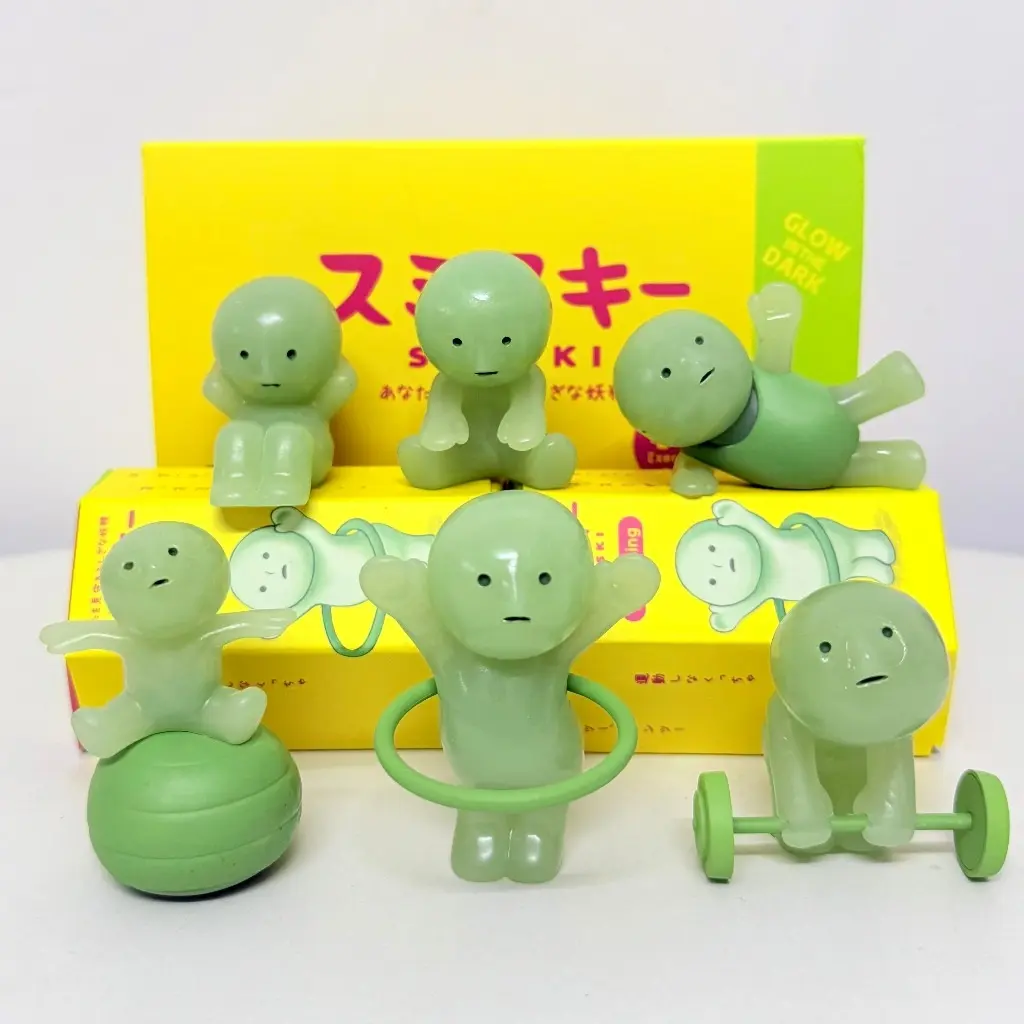 Smiski Mini Figure Collection – Exercising, Sunday & Hippers Series | Glow-in-the-Dark Kawaii Figure Gift