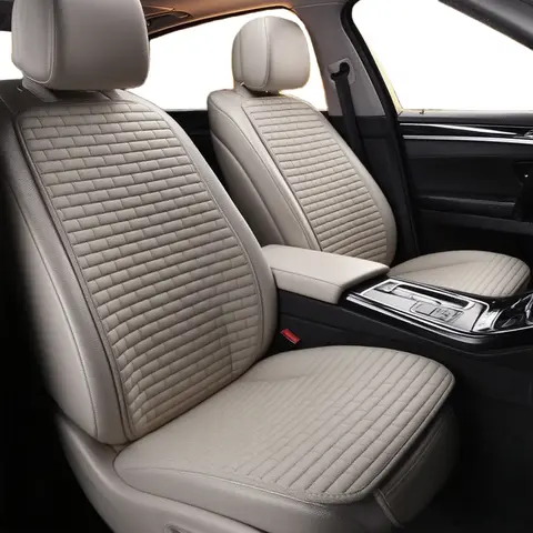 1 Unit Linen Separable Car Front Seat Cover Fits for Most Car SUV Trucks, Breathable Car Seat Cushion Half Surround Protector Pad Mat with Non-Slip Design, For BMW Chevrolet Ford Honda Jeep Nissan Toyota Mercedes-Benz Hyundai Volkswagen