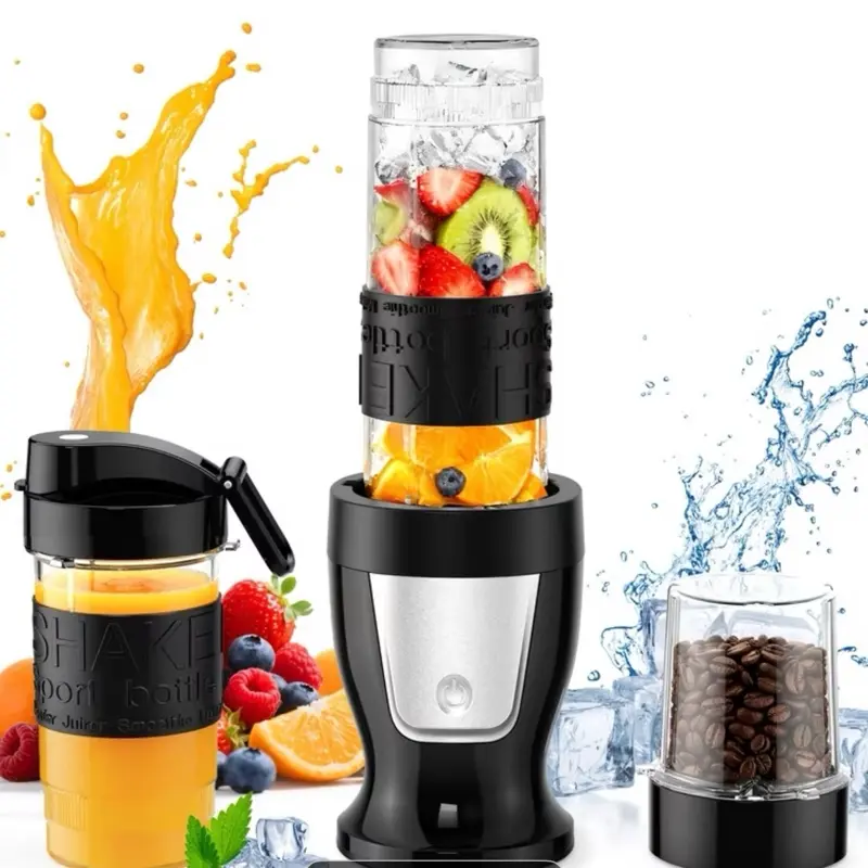 10-in-1 Multifunctional Countertop Blender for Kitchen Enthusiasts, with Rechargeable 2-in-1 Mini Blenders, Spinning Blades, 2 Portable Cups, Suitable for Soups