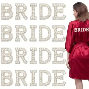 Iron Letter Beads Patch Set, Sparkling Rhinestone Letters, Wedding Iron Embroidery Patches, Fabric Craft Stickers for Clothes Hats Shoes