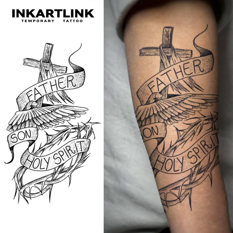 INKARTLINK Tattoo Tech, 2 Sheets Semi-Permanent Temporary Tattoos ,Repose​​,Adult Art Design,Lasts 1-2 Weeks, Waterproof, Realistic Look, No Adhesive, No Reflection,For Man And Woman,Ideal for Swimming, Party