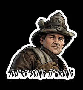 Bull "You're Doing It Wrong"  (two decals 2.5") Stickers
