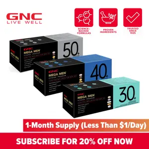 GNC Age-Based Vitapaks Program for Men - 30+/40+/50+ Daily Packs for Overall Wellness with Multivitamin, Stress Support, Beautiful Skin, Bone Health & Omega-3s, Fitness