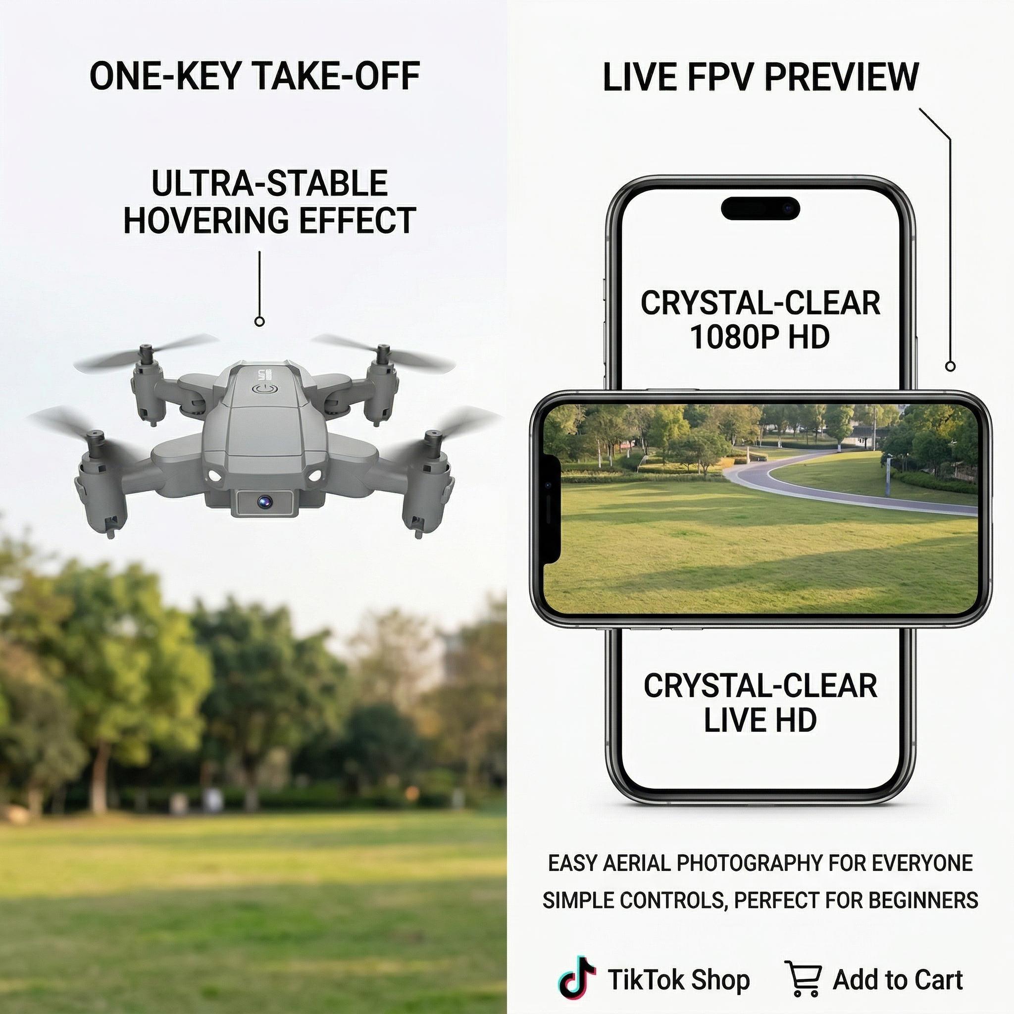 Mini Flying Toy Beginner-Friendly Toy RC Airplane with One-Touch Takeoff/Landing, Hover, Spin & 360° Flips