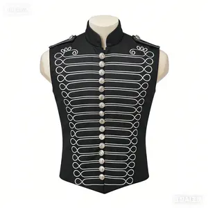 Medieval men's retro Gothic steam drummer suit punk sleeveless embroidered vest cosplay suit Costumes