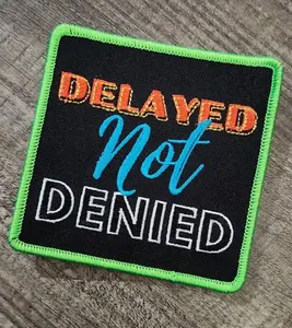 Patch Party Club, 3.5" "Delayed Not Denied" 1-pc, Iron-On Embroidered Patch w/Colorful Design, Spiritual Patches for Clothing and Hats, DIY