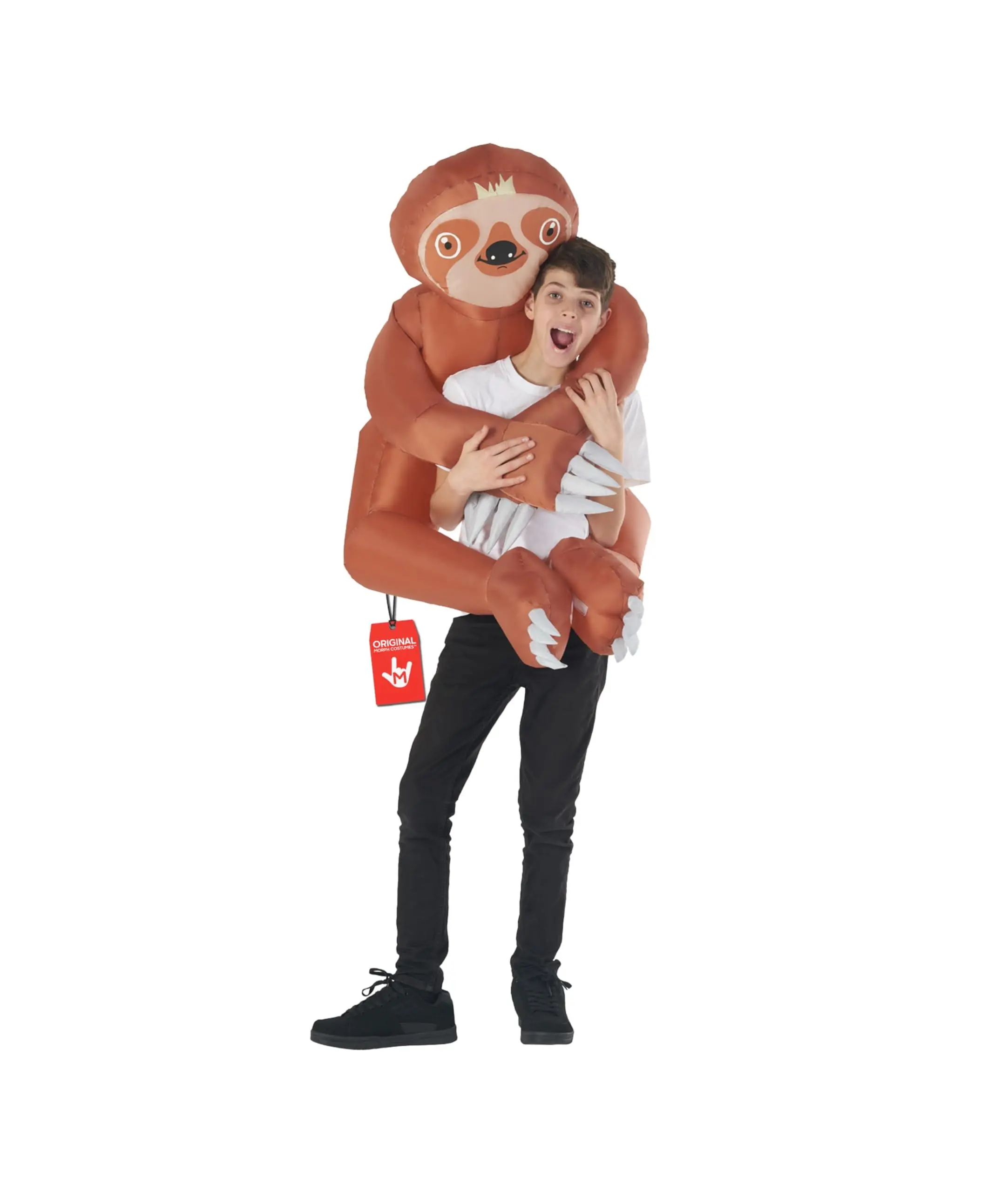 Morph Inflatable Sloth Costume For Kids, Blow Up Sloth Outfit, Fun Animal Costume, Kids Inflatable Costume