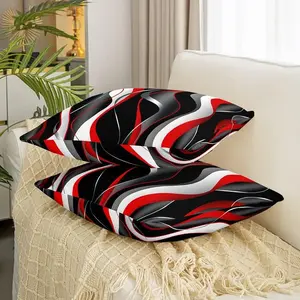 Red and Black Throw Pillow Covers,Striped Lines Cushion Covers for Couch Sofa,Modern Abstract Art Pillowcases Geometric Pillows Covers